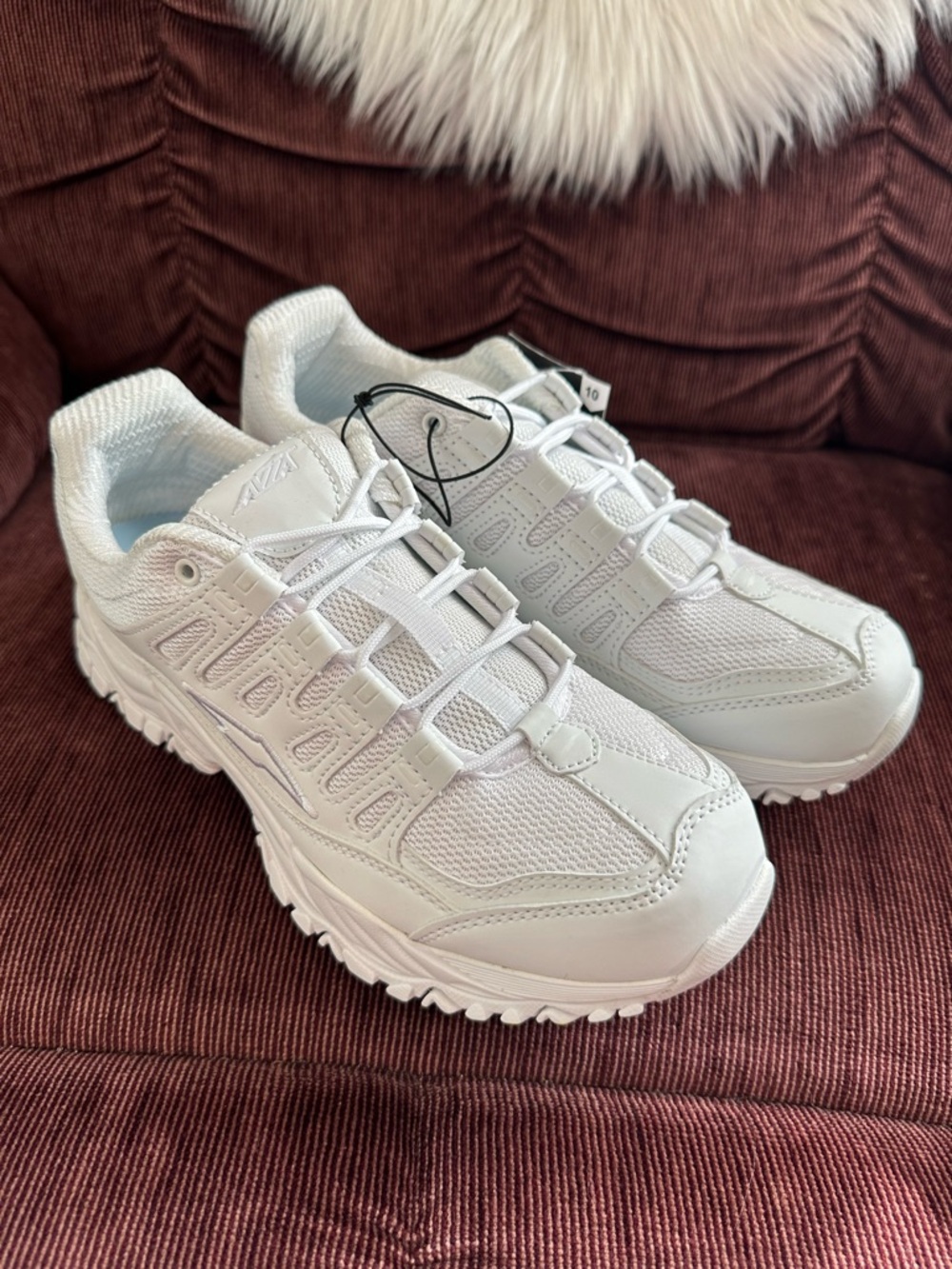 NWTS Avia White Womens Elevate Athletic Low-Top Walking Sneakers Sz 10 - Picture 2 of 11